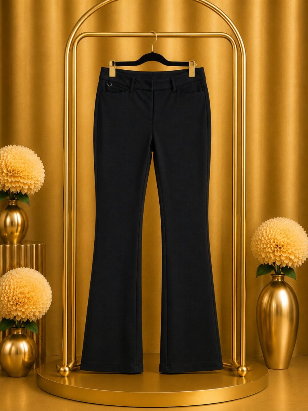 WHBM The Slim Boot Tailored Black Trousers Polished Workwear Size 12